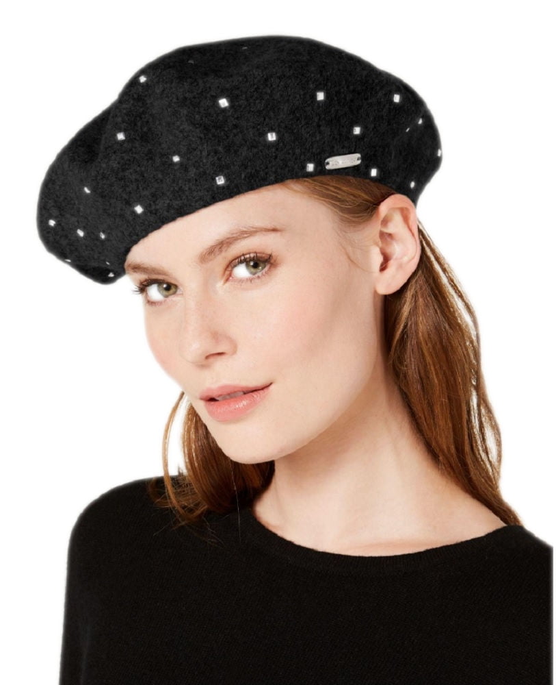 Calvin Klein Rhinestone Wool Beret 