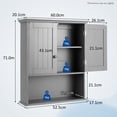 thumbnail image 2 of Demi Bonn Wall Mounted Bathroom Cabinet, Medicine Cabinet, 2-Door Wall Mount Bathroom Storage Cabinet with Open Shelf for Kitchen, Entryway, Bathroom, Gray, 2 of 9