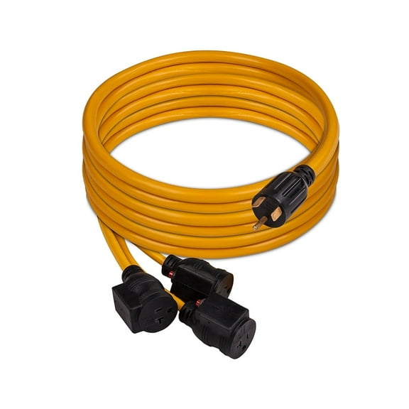 Firman 25-ft Heavy Duty TT-30P to 3x5-20R Generator cord