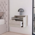 thumbnail image 4 of FM FURNITURE Florence Floating Nightstand with Drawer and Dual-Shelf Display, 4 of 6