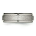 thumbnail image 4 of Primal Steel Titanium Brushed Center 7mm Ridged Edge Band, 4 of 8