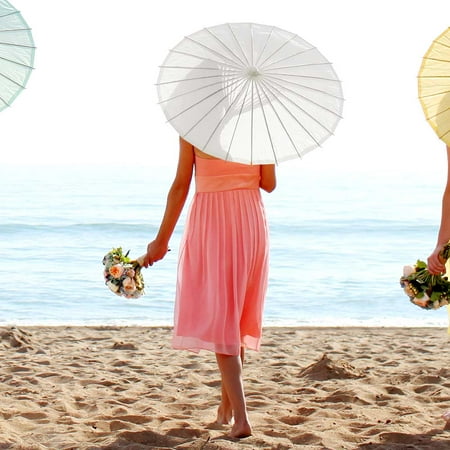 Paper Parasol (28-Inch, Perfect White) - Chinese/Japanese Paper Umbrella - For Weddings and Personal Sun (Best Parasols For Sun Protection)
