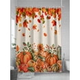 thumbnail image 5 of Fsddascl Autumn Pumpkin Shower Curtain Set - 72" x 78" Washable Bathtub Curtain with 12 Hooks, Thanksgiving Fall Maple Leaf Sunflower Waterproof Fabric Stall Shower Curtains for Bathroom/Bathtub, 5 of 6