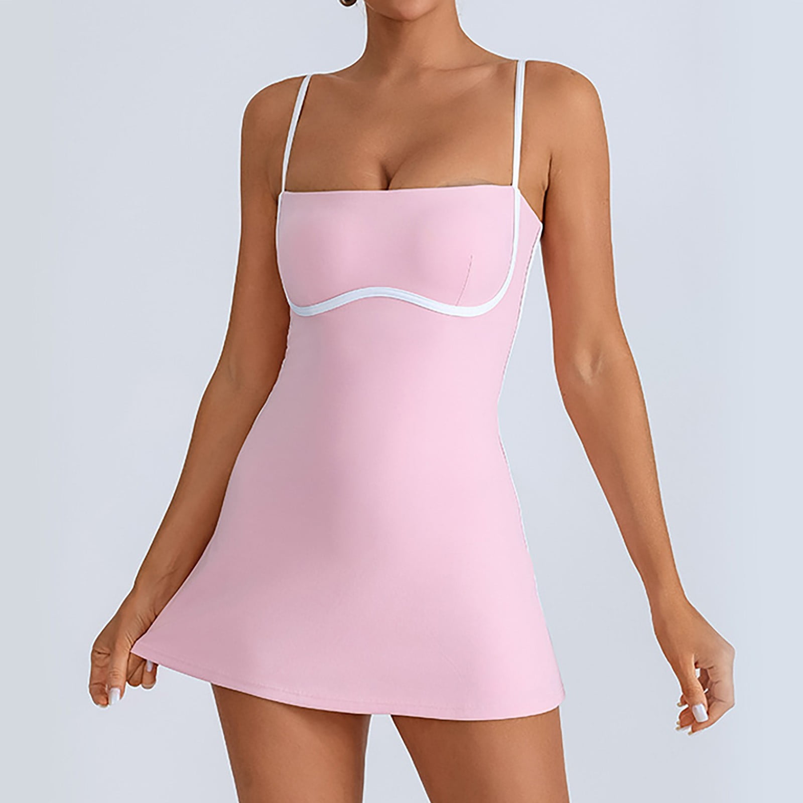 Tennis Dress Golf Dresses for Women with Shorts Adjustable Straps Workout Dress Athletic Dresses with Built in Bra