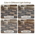thumbnail image 7 of ODIKA 2'x3' Brown Geometric Checkered Design Washable Throw Rug Modern Pattern with Natural Accents Non-Slip, Low Profile, Flatwoven, Easy Care for Hallway, Study Room, 7 of 7