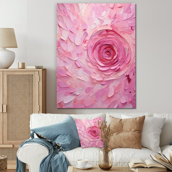 Designart "Revolution Spiral In Pink Radiance I" Abstract Spirals Canvas Art Print