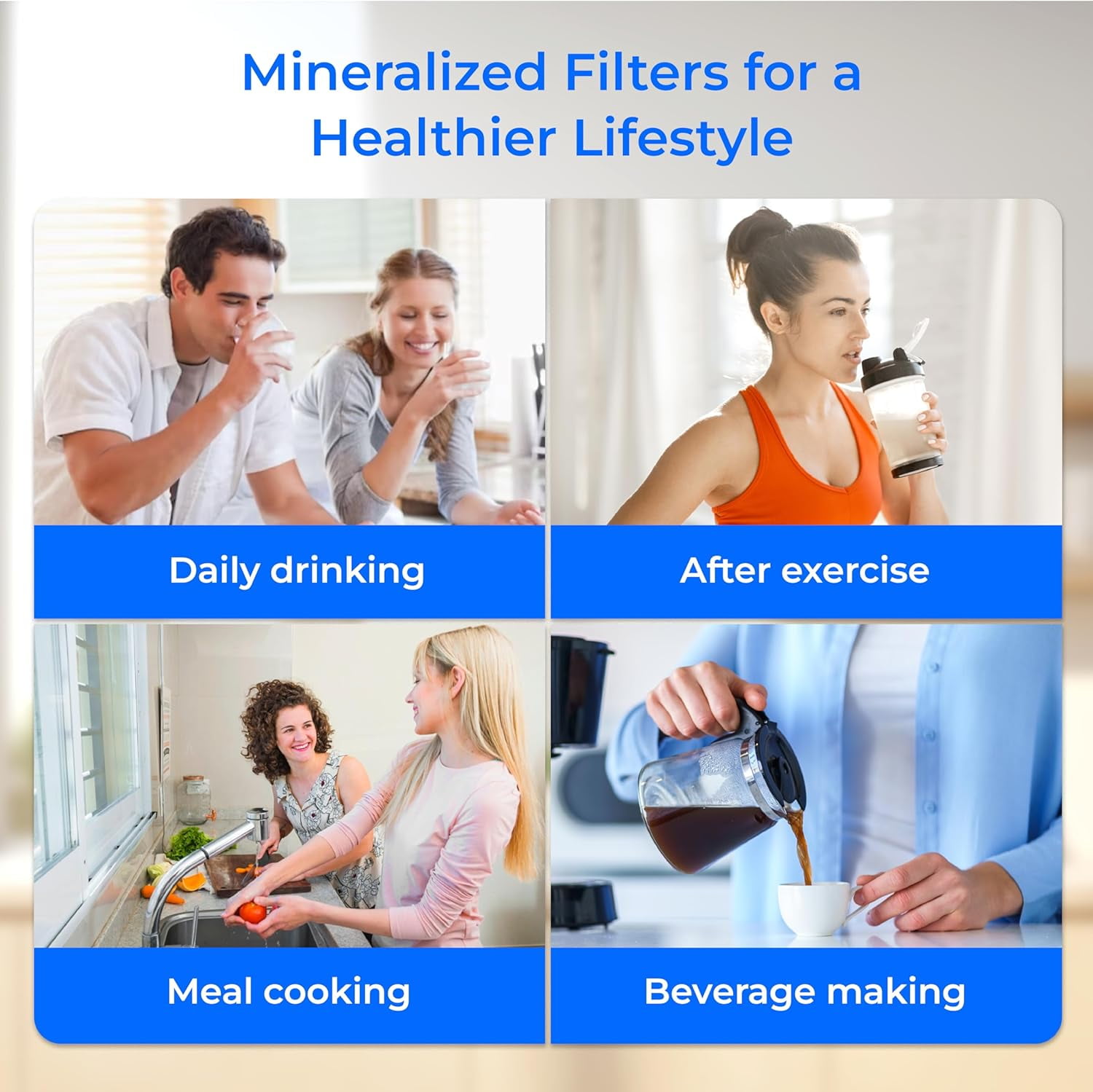 Waterdrop Alkaline Water Filter System for Sink WD-ALK16, Mineralizing Water to 9.5 pH, NSF/ANSI 372 Certified, Compatible with Reverse Osmosis Systems, Under Sink Installation