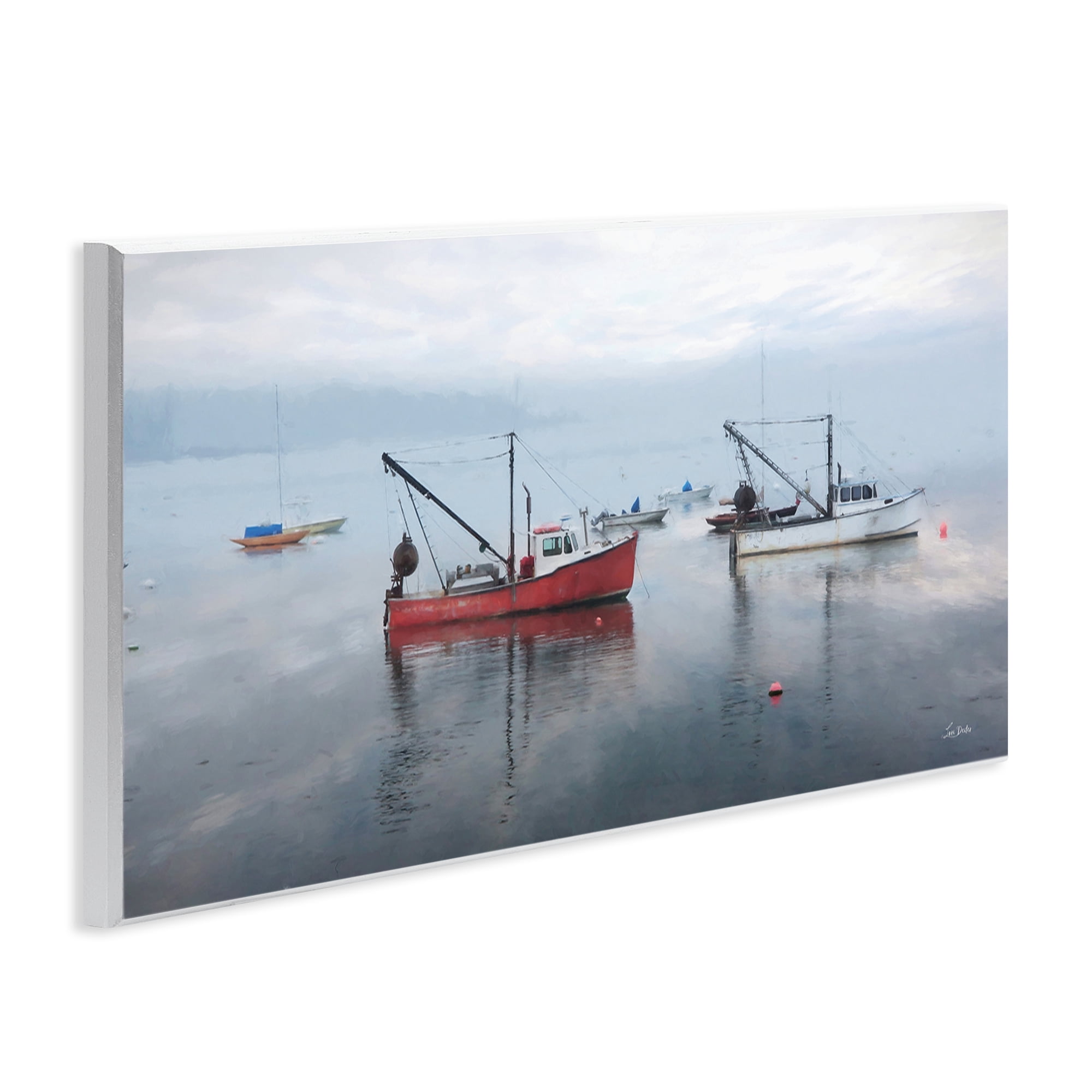 Stupell Industries Boat Harbor Seascape Nautical & Beach Photography Unframed Art Print Wall Art, 17 x 7