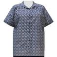 thumbnail image 1 of A Personal Touch Women's Plus Size Short Sleeve Button-Up Cotton Blouse with Shirring - Blue Ditsy - 2X, 1 of 3