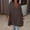 Brown, variant on SMihono Women's V Neck Cotton Linen Shirt Dress Top Long Sleeve Plus Size Casual Loose Solid Blouses Flowy Beach Tunic Mini Dress Blue M