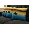 thumbnail image 2 of Ambesonne Nature Throw Pillow Cover 4 Pack, Sunset at Lake Fishing, 24", Orange Blue, 2 of 6