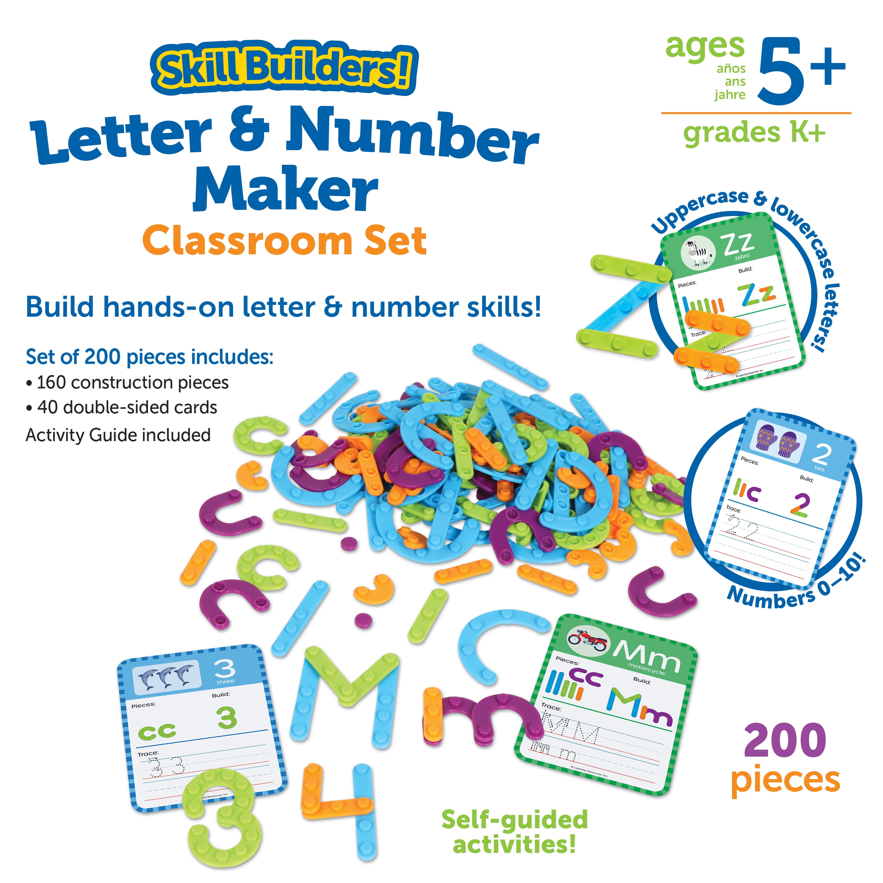 Learning Resources Skill Builders! Letter & Number Maker Classroom Set, 200 Pieces, Age 5+