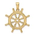 thumbnail image 4 of FJC Finejewelers 10 kt Yellow Gold 3D Ships Wheel Charm 27 x 22 mm, 4 of 6