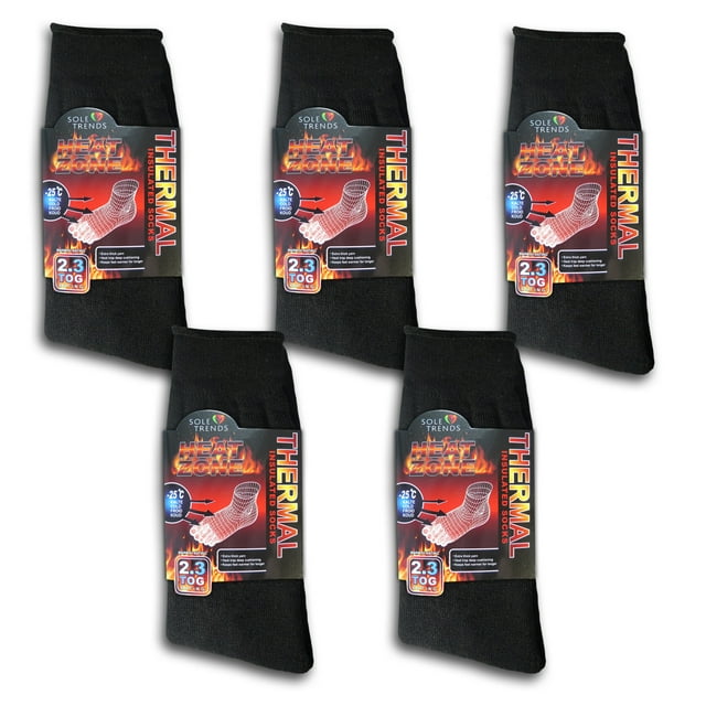 5 Pares de Calcetines de Invierno Térmicos con Aislamiento Térmico para Hombre (Negro, Paquete de 5)