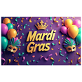 thumbnail image 2 of Mardi Gras Decoration Background Party Supplies Backdrop Festive Masked Ball Banner Masquerade Props Purple Feather Decor Celebration Event, 2 of 8
