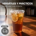 thumbnail image 4 of Berry Bloom 50 Vasos Desechables de Plástico con Tapa Tipo Boquilla, 24 oz (710 ml) Transparentes, Resistentes y Perfectos para Bebidas Frías, 4 of 5