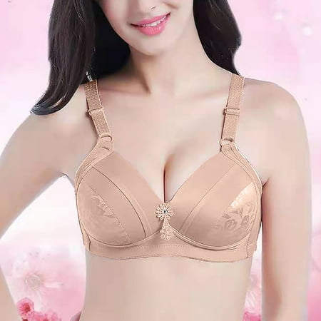 YEJIMAN Steel Ring Thin Women Bra Breathable Gathers Underwear Comfort Bra  Yellow Tummy Control Underwear For Women  Nylon Spandex Lace Underwear For Women