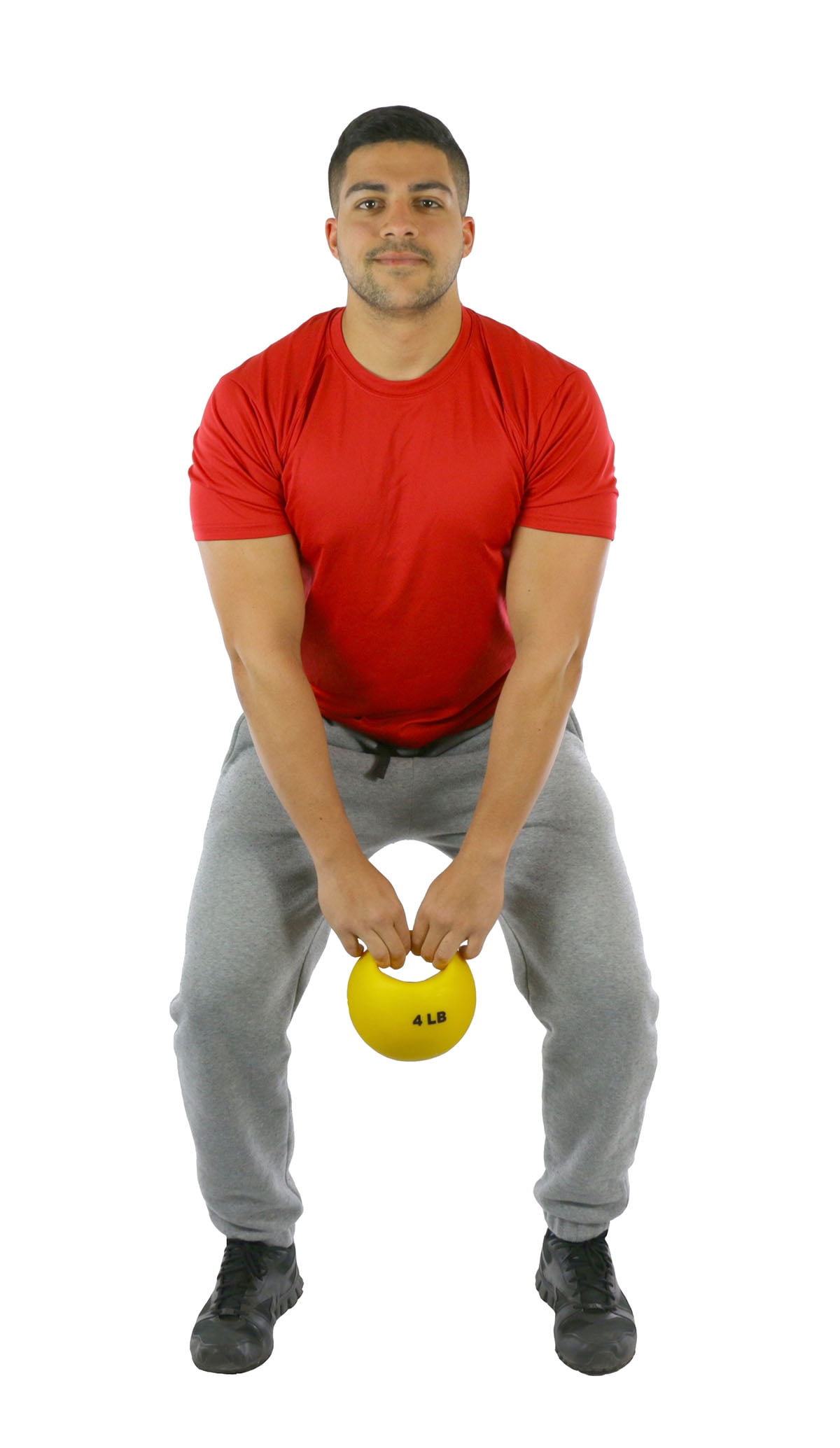 Fabrication Enterprises 4 lbs One Handle Medicine Ball, Yellow