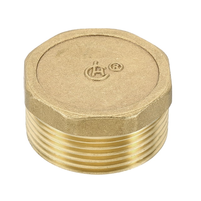 Uxcell G1-1/4" Tapón de Tubo Hexagonal de Latón Macho, 1 Pcs Accesorios de Tapón de Capuchón Hexagonal para Tubería de Aceite y Agua