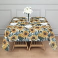 thumbnail image 3 of White Blue Sunflower Pattern Square Tablecloth,Waterproof Square Table Cover,Wipeable Spillproof Washable Table Cover for Home Kitchen Party Decor 42"X42"(107x107cm), 3 of 6