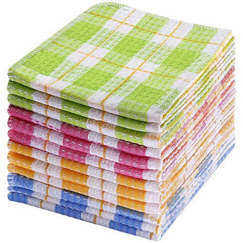 Kitchen Dish Cloths, 100 Cotton Kitchen Towels and Dishcloths Set of