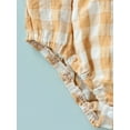 thumbnail image 6 of Baby Short Sleeve Romper with Plaid Pattern, Sweet Style Color Matching Summer Clothing 1 Months-18 Months, 6 of 7