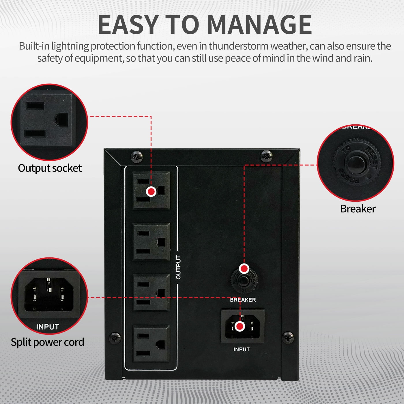 BAOKALER UPS 1500VA Battery Backup, Power Backup Battery