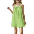 thumbnail image 2 of HAOTAGS Girls Sleeveless Jumpsuits Solid Color Rompers with Strap Casual Summer Outfits Green Size 12 Years, 2 of 7