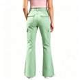 thumbnail image 3 of Grblisyd Girls Flare Leg Uniform Pants High Waist Dress Bell Bottoms with Pockets Kids School Stretch Pants for Teen, 3 of 4