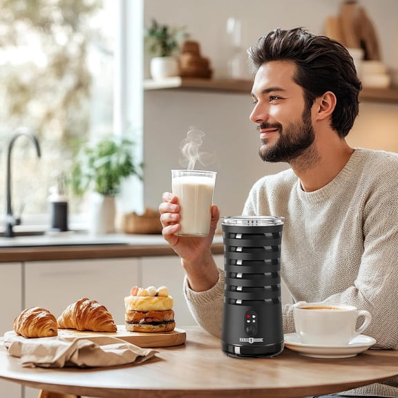 Milk Frother, Paris Rhรดne 4-in-1 Milk Steamer and Frother, Hot & Cold Foam Milk Warmer with Temperature Control, Auto Shut-Off Frothers for Coffee, Latte, Cappuccino, Macchiato