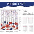 thumbnail image 2 of 4th of July Shower Curtain American Flag Patriotic Shower Curtain with 12 Hooks Red Blue Stars Flowers Pattern Independence Day 4th of July Decorations Shower Curtain, 72''''X72'''', 2 of 6