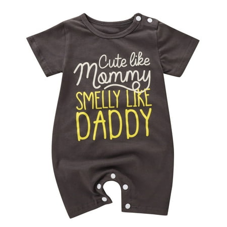 

Binmer Newborn Infant Baby Boys Girls Letter Short Sleeve Romper Jumpsuit Clothes