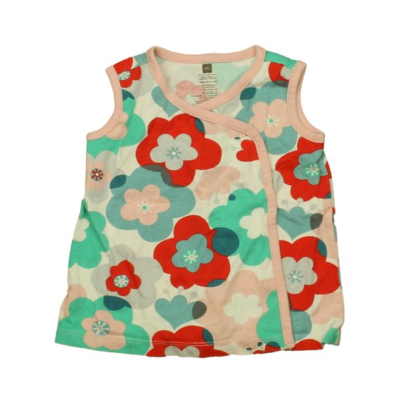 Pre-Owned Tea Girls Pink Floral Dress size: 18-24 Months (Good)