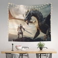 thumbnail image 2 of Sikiie Swordsman Cool Dragon tapestry wall hanging home decor for bedrooms, living rooms, dorms 60x51in, 2 of 6