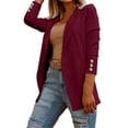 thumbnail image 2 of Winter Savings Clearacne Women's Blazers & Suit Jackets Women's Autumn Solid Color Flip Tie Button Long Sleeved Suit Jacket, 2 of 4