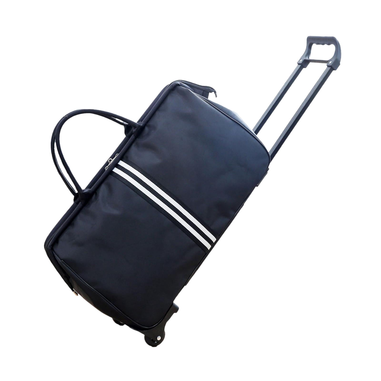 Large Capacity Weekender Bag with 2 Wheel Zipper Closure Duffel Tote with Handle A