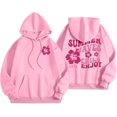 thumbnail image 1 of Pink Graphic Hoodie For Women 2024 Cute Preppy Sweatshirt Long Sleeve Drawstring Pullover Tops With Pockets, 1 of 5