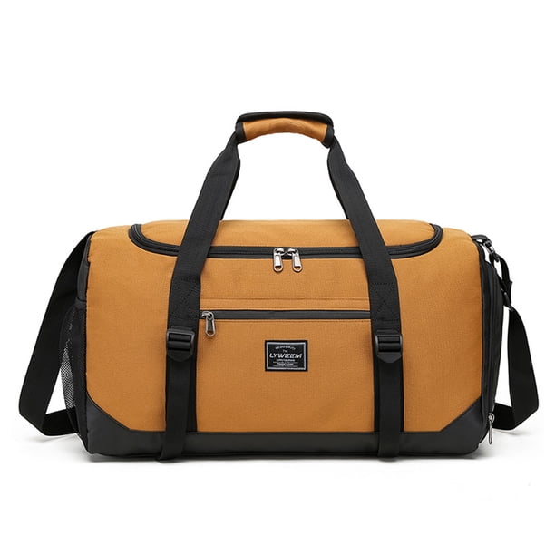 Bolsa De Gimnasio Bolsa de lona de gran capacidad Fitness Gym Training Bag impermeable para hombres (caqui) Likrtyny Para Estrenar