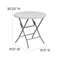 thumbnail image 4 of Flash Furniture 2.63-Foot Round Granite White Plastic Folding Table, 4 of 8