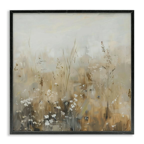 Stupell Industries Wildflower Brush Abstraction Black Framed Giclee Art design by LSR Creative Studio, 12 x 12