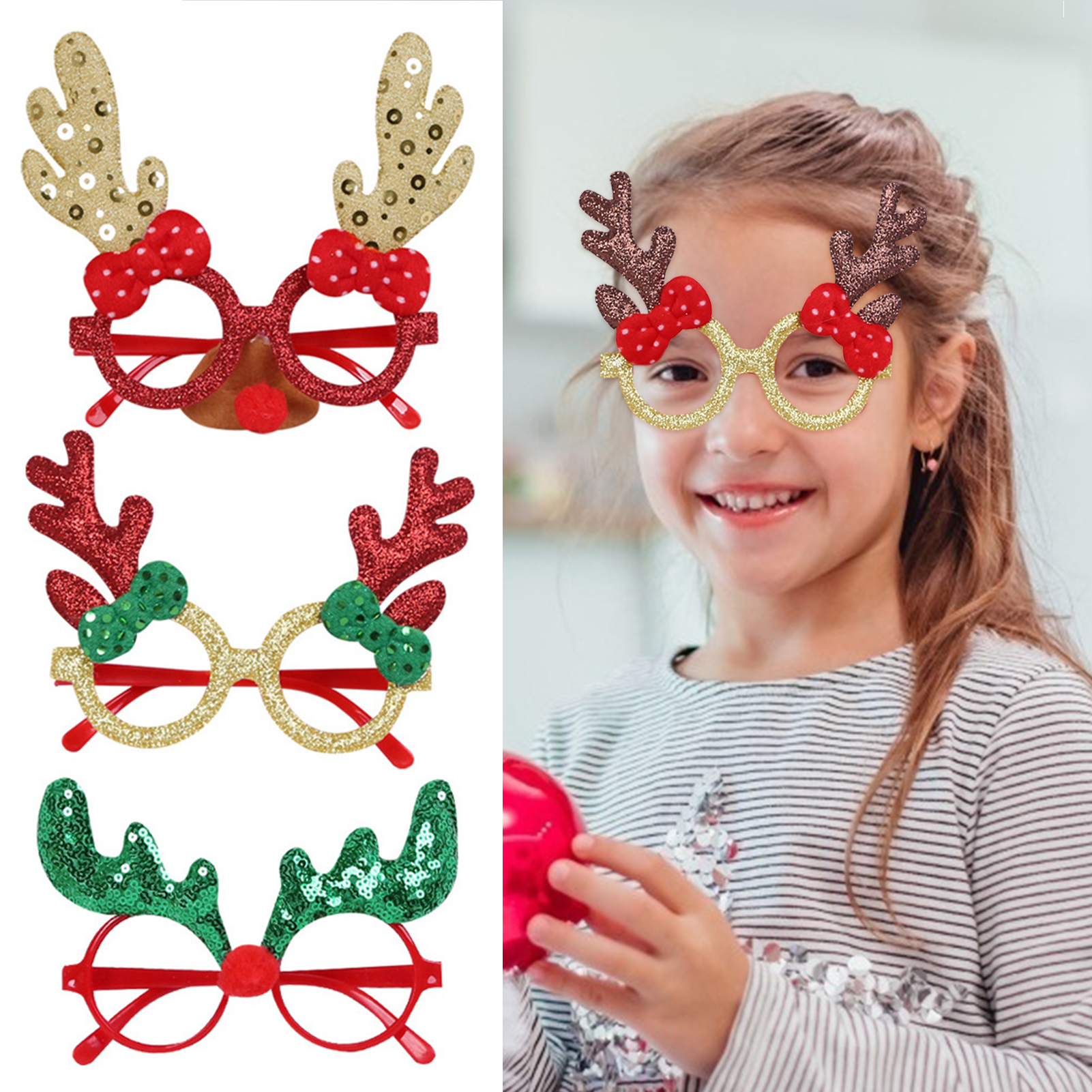 Holiday Glasses,Cute Christmas Glasses Frames,Flexibility to Fit All