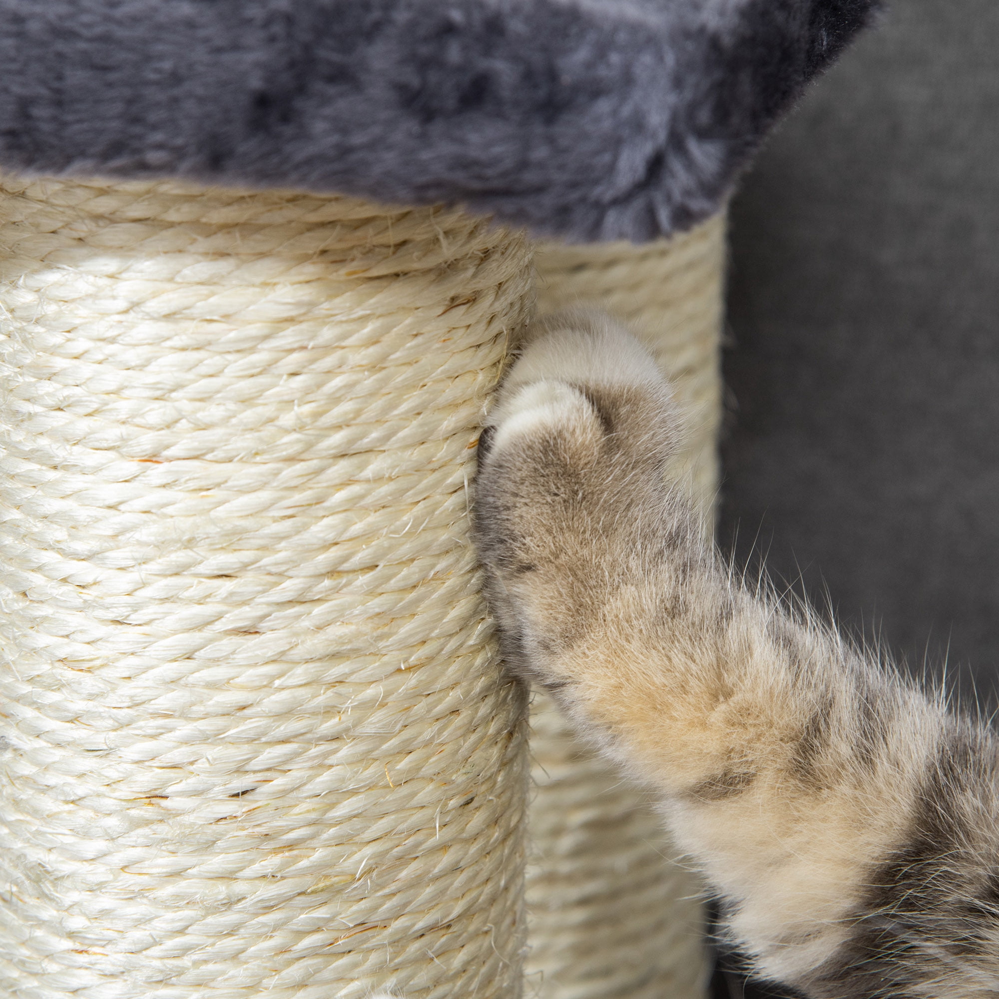 PawHut Cat Tree with 4 Stair Steps for High Beds w/ Sisal Scratching Post