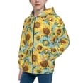 thumbnail image 2 of Pofeuu Farmhouse Sunflower Print Teenage Zipper Hoodie Sweatshirts Hooded Casual Jackets With Pocket For Boys Girls-Medium, 2 of 6