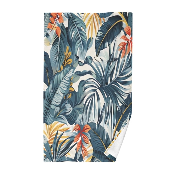 Pure Cotton Face Towel 16x28 Inches Hand Towel Bath Towel Hand Bath Towels Soft Good Water Absorption for Washing Face Wiping Face Hawaiian Leaf Seamless