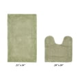 thumbnail image 2 of Better Trends 2 Piece Premium Bathroom Rug Set 100% Cotton Soft Tufted Reversible Bath Rug Water absorbent Bath Mat Ideal for Bathroom Shower and Tub Use, Edge Collection Sage (20" x 20" | 21" x 34"), 2 of 5