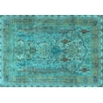 thumbnail image 1 of Ahgly Company Indoor Rectangle Persian Light Blue Traditional Area Rugs, 2' x 5', 1 of 4