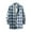 Light Blue, variant on Men's Casual Personality Checkered Printing Button Lapel Fashion Long Sleeve Cardigan Shirt