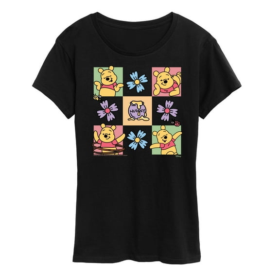 Winnie the Pooh -  Pooh Flower Grid - Women's Short Sleeve Graphic T-Shirt
