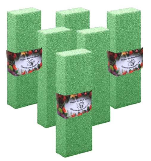 Floral Foam Bricks Blocks Sheets 2x4x12 inch Porous Crafting Foam Dry for Artificial Flowers, Craft Projects, Paint, Cut, Shape, Glue, Picks (6), Green