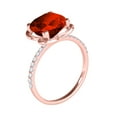 thumbnail image 3 of 2.30 Ct. Ttw Diamond And Cushion Cut Garnet Ring In 10K Rose Gold, 3 of 7